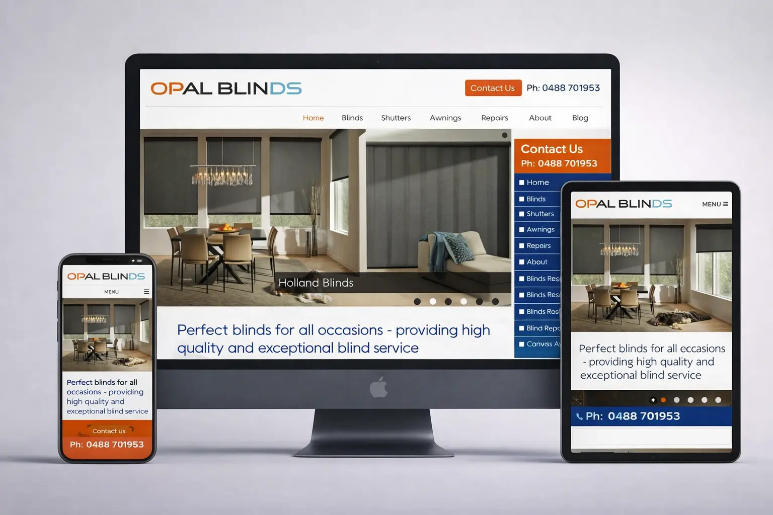 OPAL Blinds website project screenshot