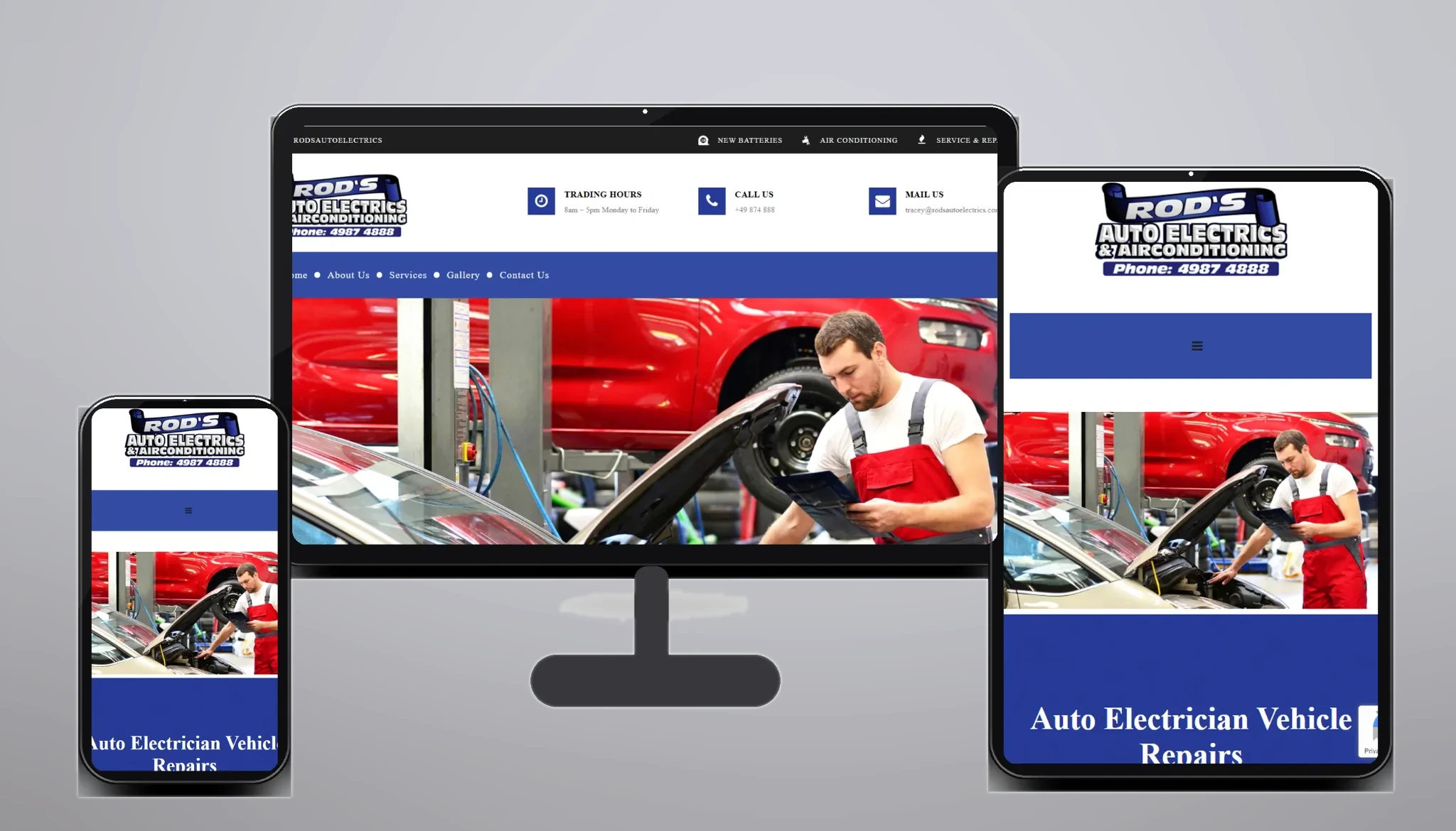 Rods Autos website project screenshot